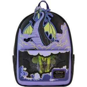 Loungefly Disney Maleficent Dragon Lenticular Glow in The Dark Mini Backpack
